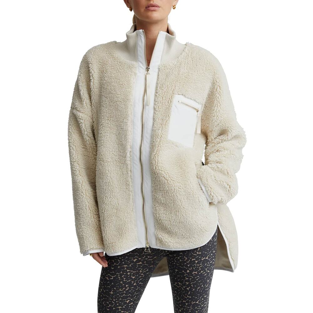 Varley Cozy Beige Marney Fleece Jacket Size L
